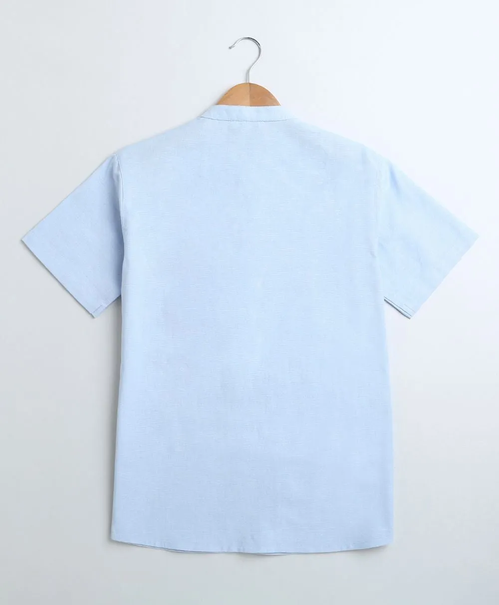 Blue Cotton Linen Shirt