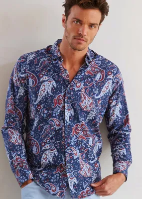 Blue Red "Punta Cana" Paisley Shirt