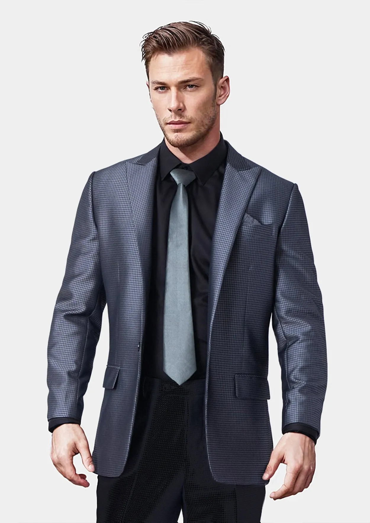 Bowery Grey Microcheck Jacket