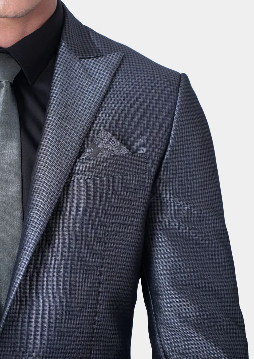 Bowery Grey Microcheck Jacket