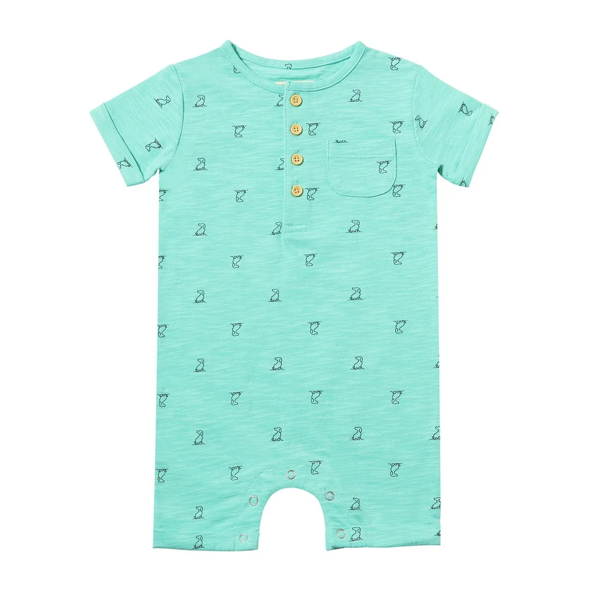 Boys S/S Martingale Henley Romper