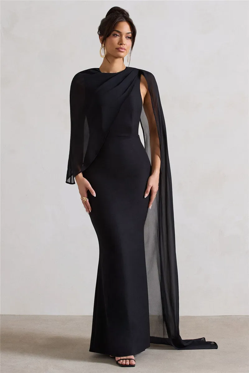 Brandi Cloak Sleeves Maxi Dress