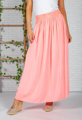 Bright Coral Maxi Skirt