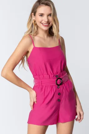 Cami Strap Belted Romper