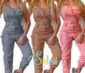 Cargo Solid Jumpsuit