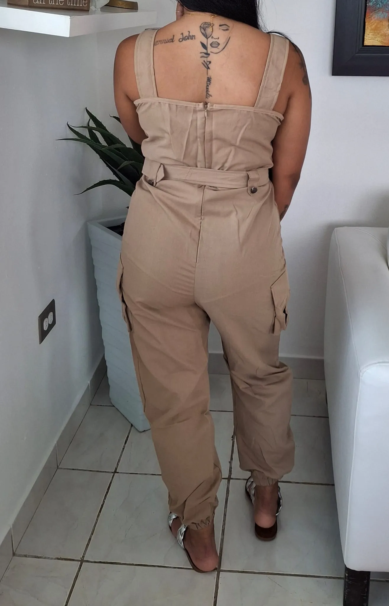 Cargo Solid Jumpsuit