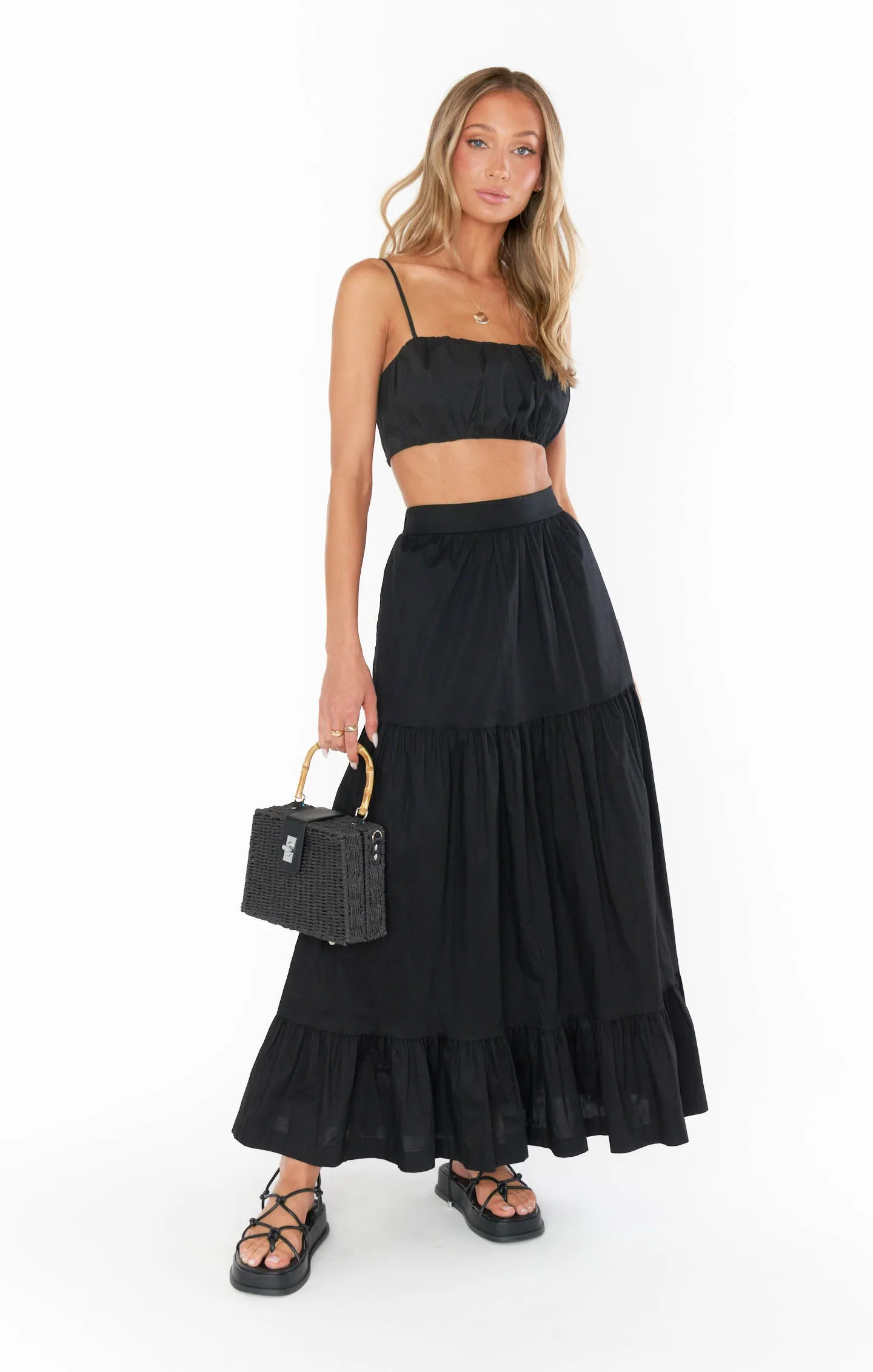 Cartagena Skirt ~ Black Poplin