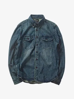 Casual Stripe Denim Cotton Shirt