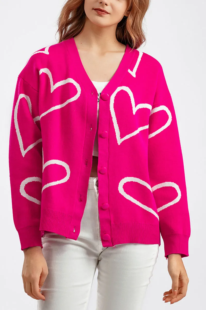 CE093 Heart Knitted Cardigan