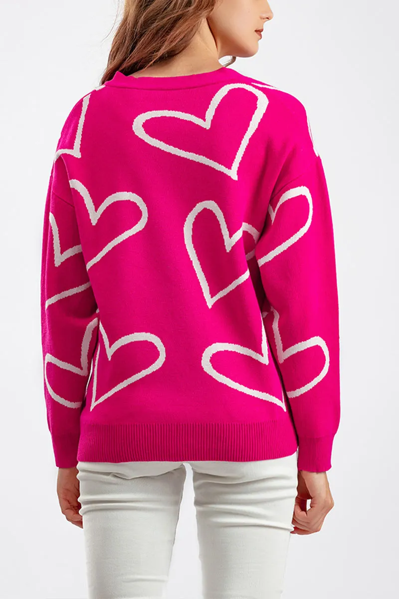 CE093 Heart Knitted Cardigan