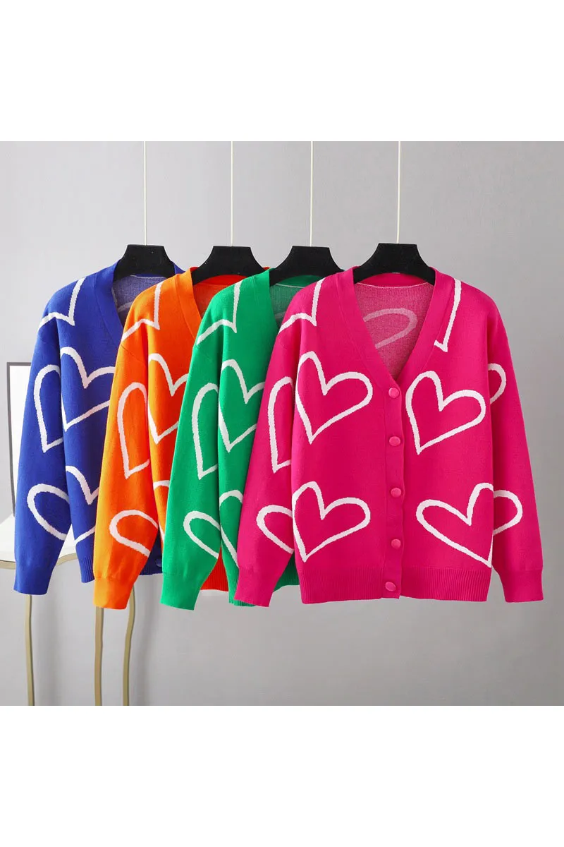 CE093 Heart Knitted Cardigan