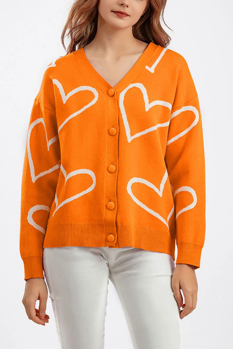 CE093 Heart Knitted Cardigan