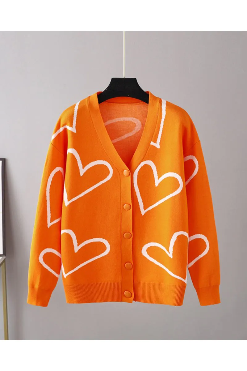 CE093 Heart Knitted Cardigan