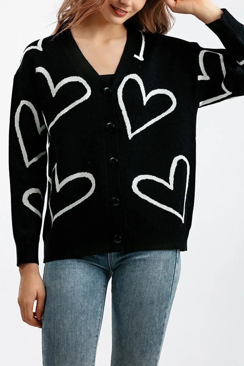 CE093 Heart Knitted Cardigan