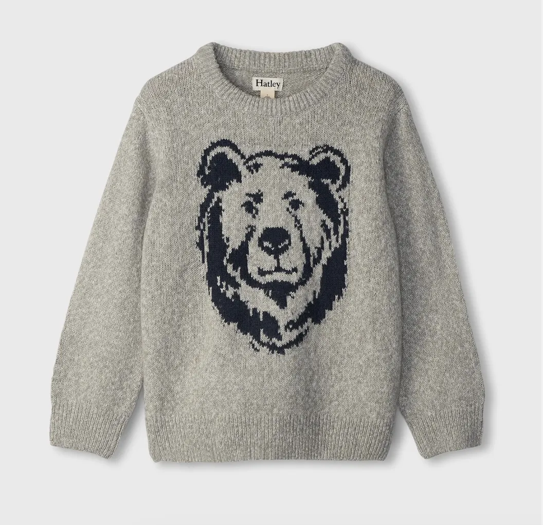 Charcoal Bear Crew Neck Sweater