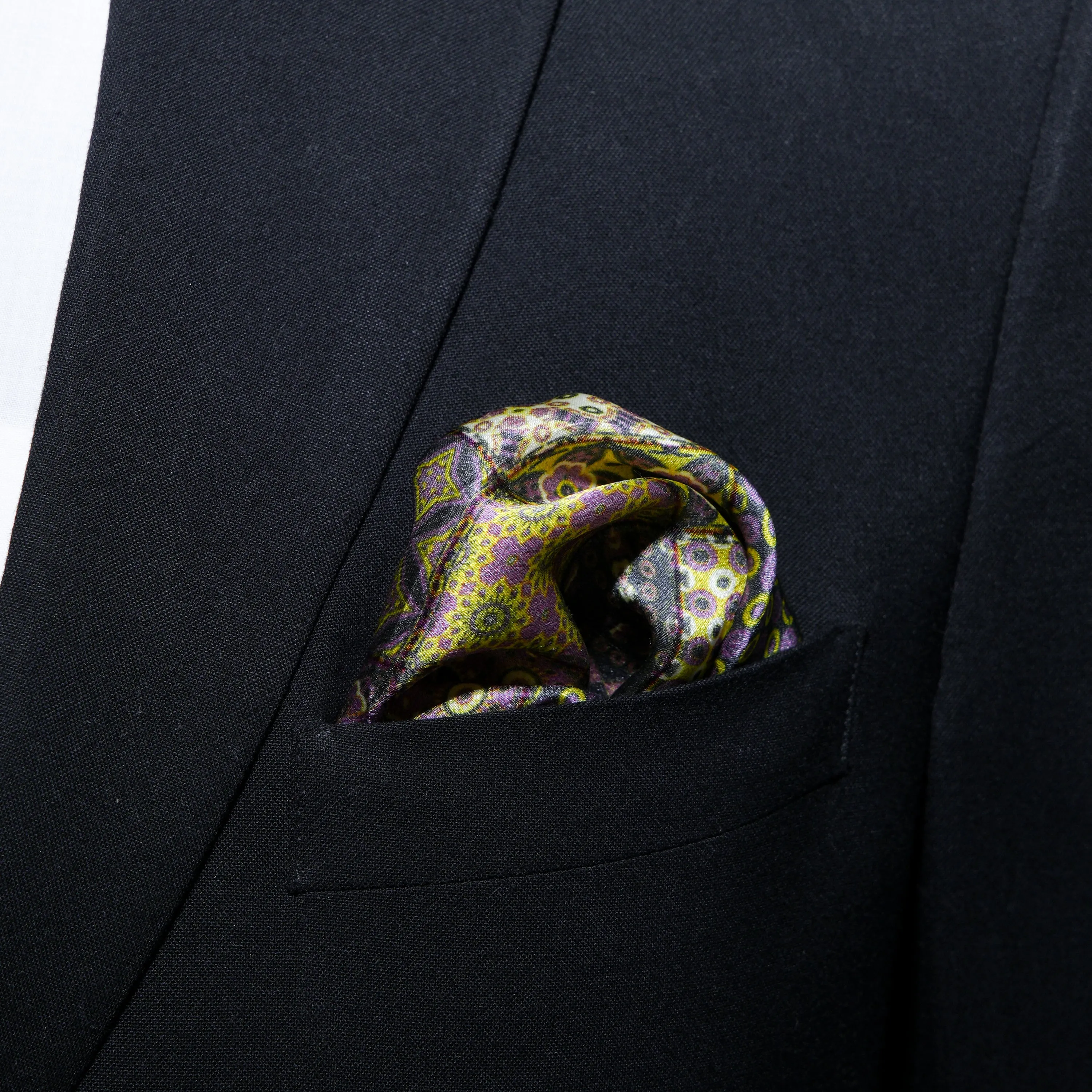 Chokore Dark Gray Silk Pocket Square - Indian at Heart Range