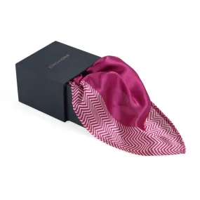 Chokore Magenta & Off-White Silk Pocket Square - Plaids Range