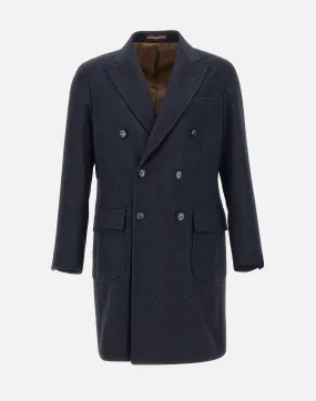 Clang Blue Wool Coat