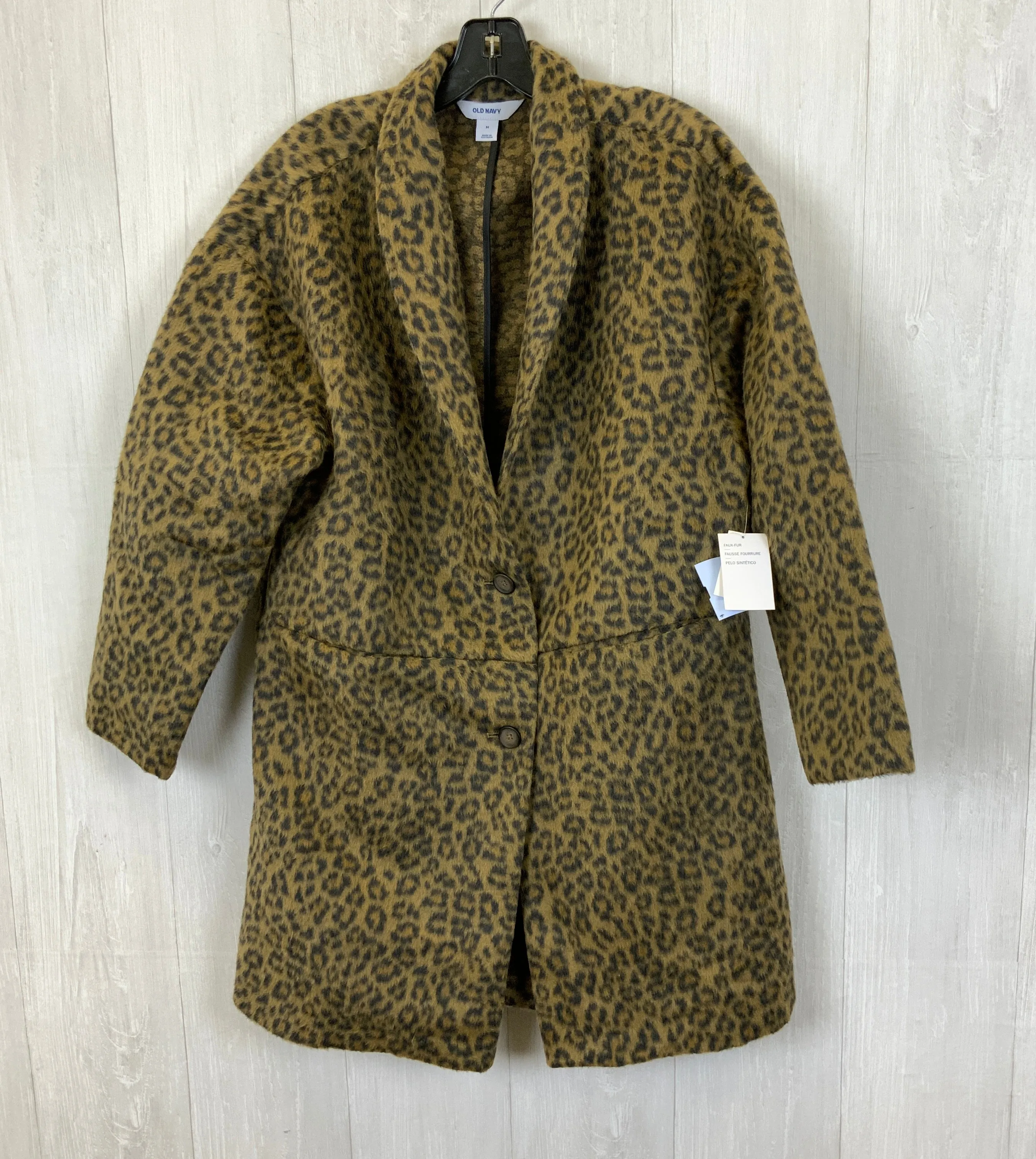 Coat Faux Fur & Sherpa By Old Navy In Leopard Print, Size: M