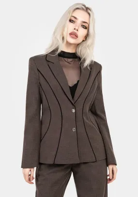 Cointrelle Herringbone Piped Blazer