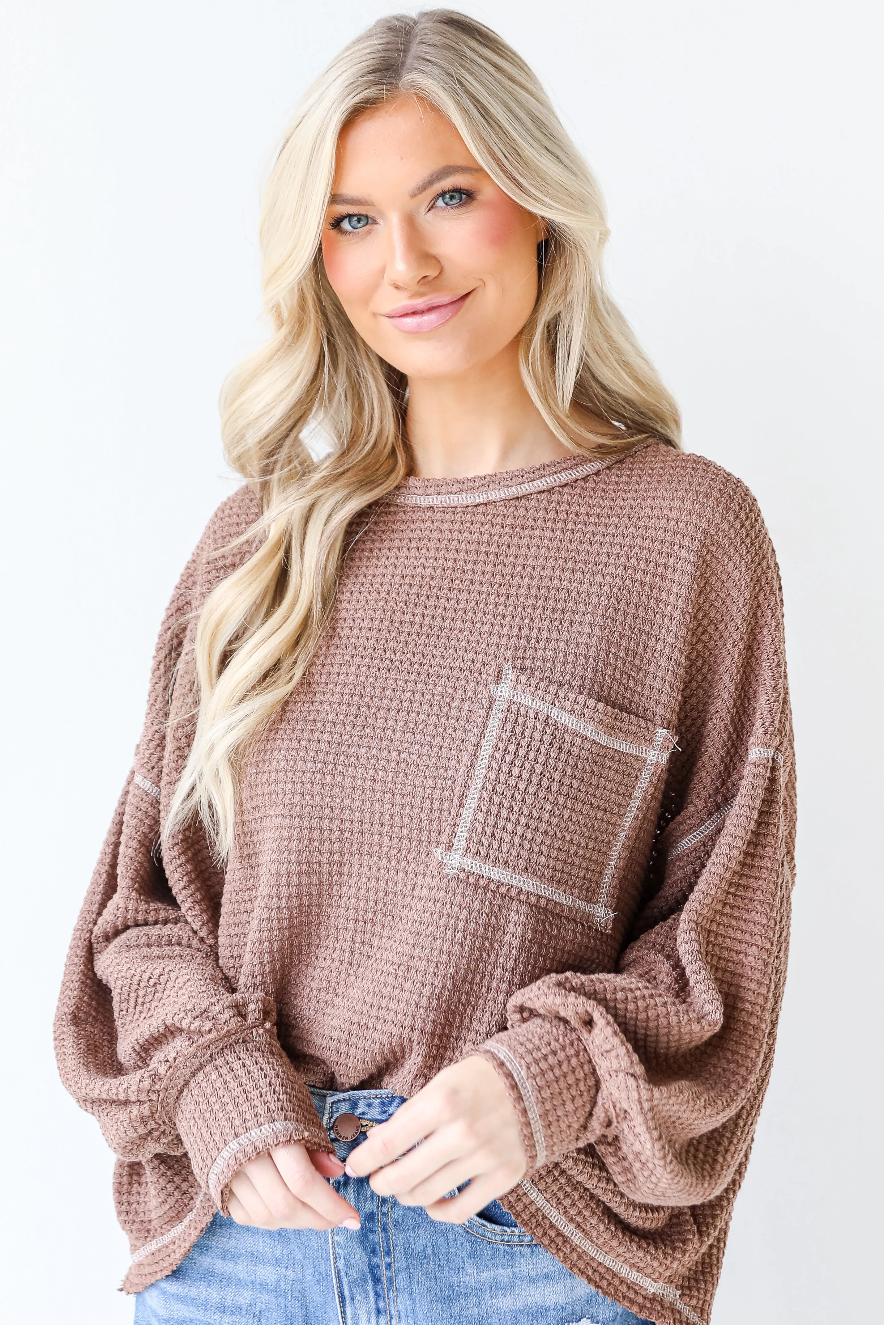 Cold Days Waffle Knit Top