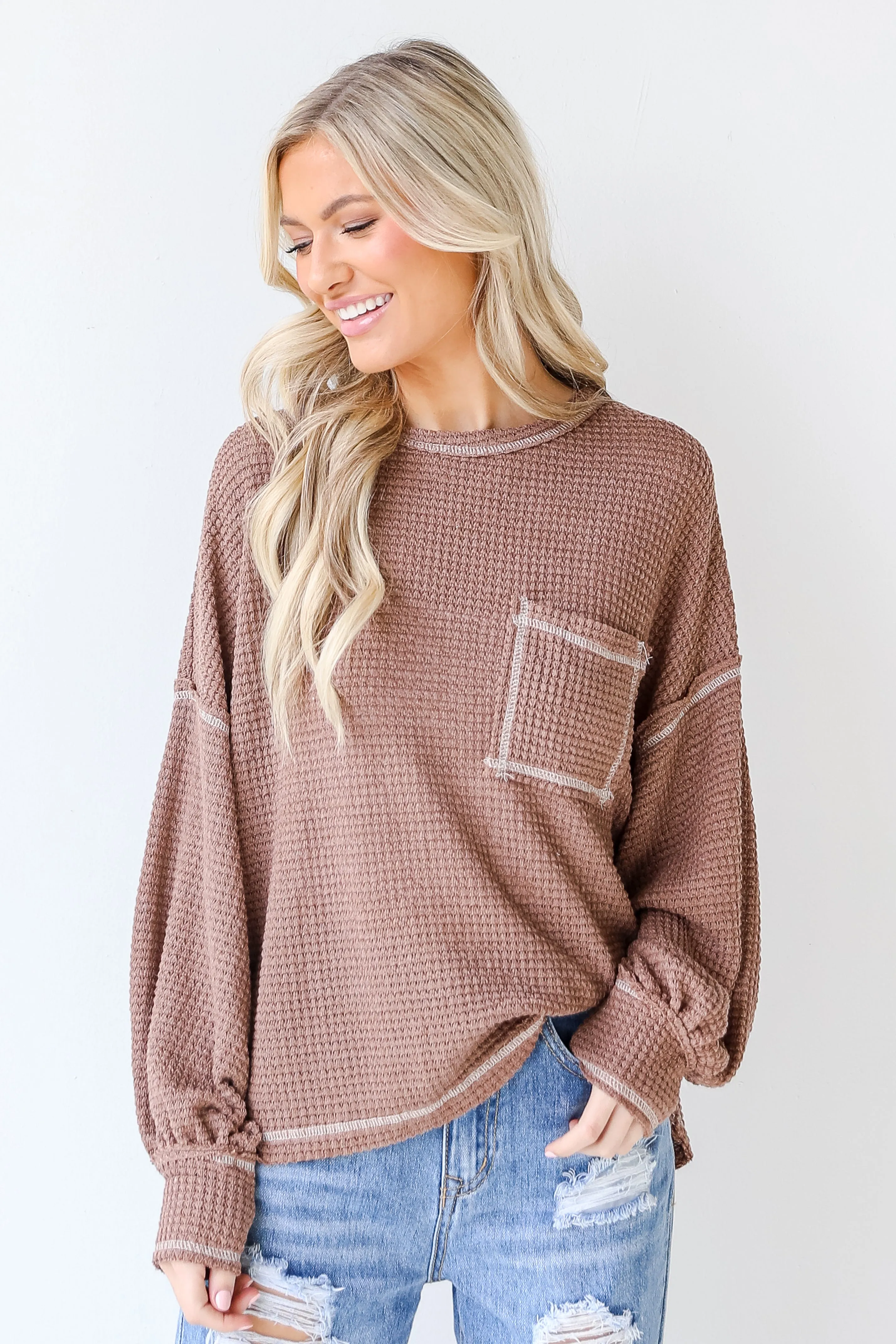 Cold Days Waffle Knit Top