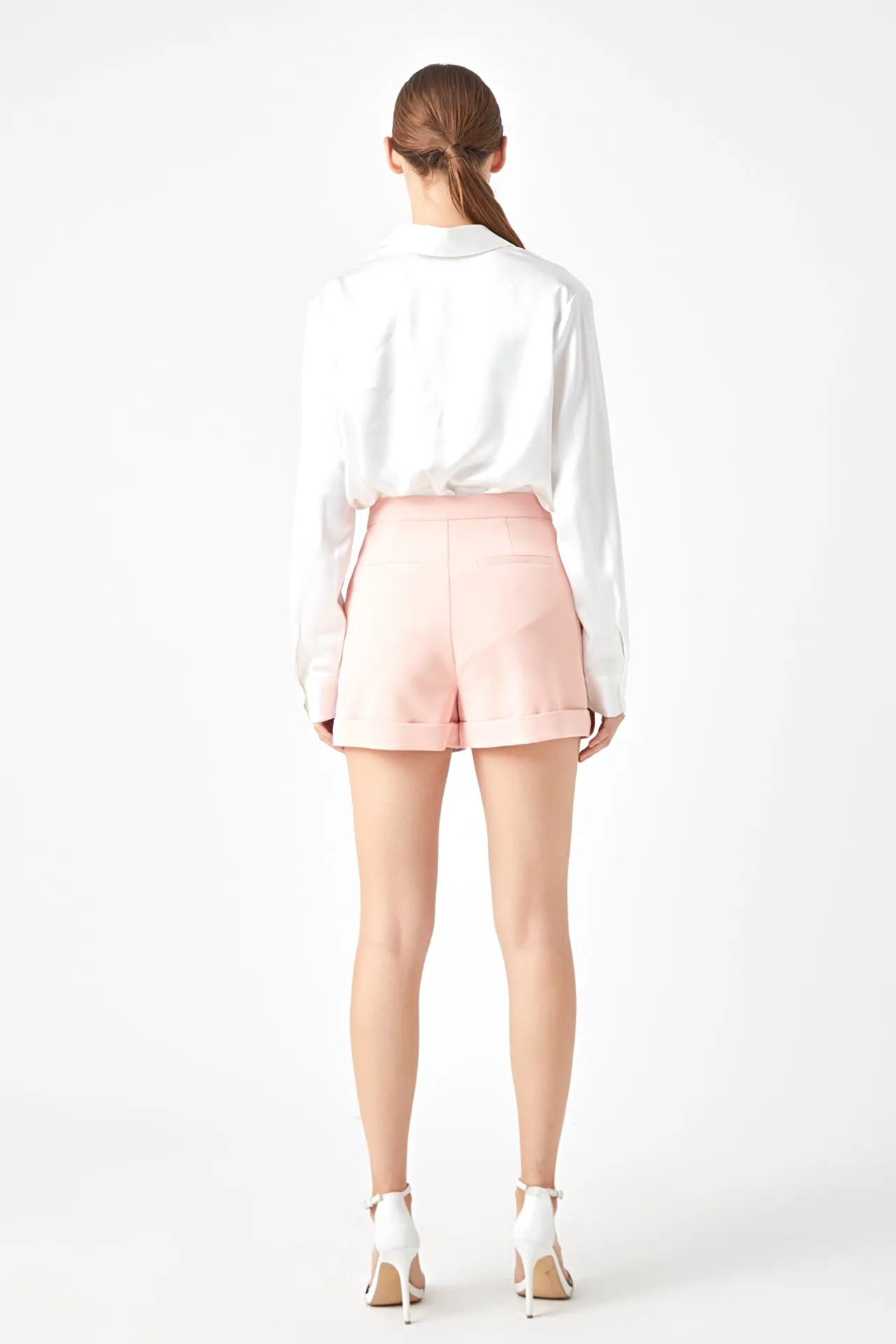 Color Block High-Waisted Shorts