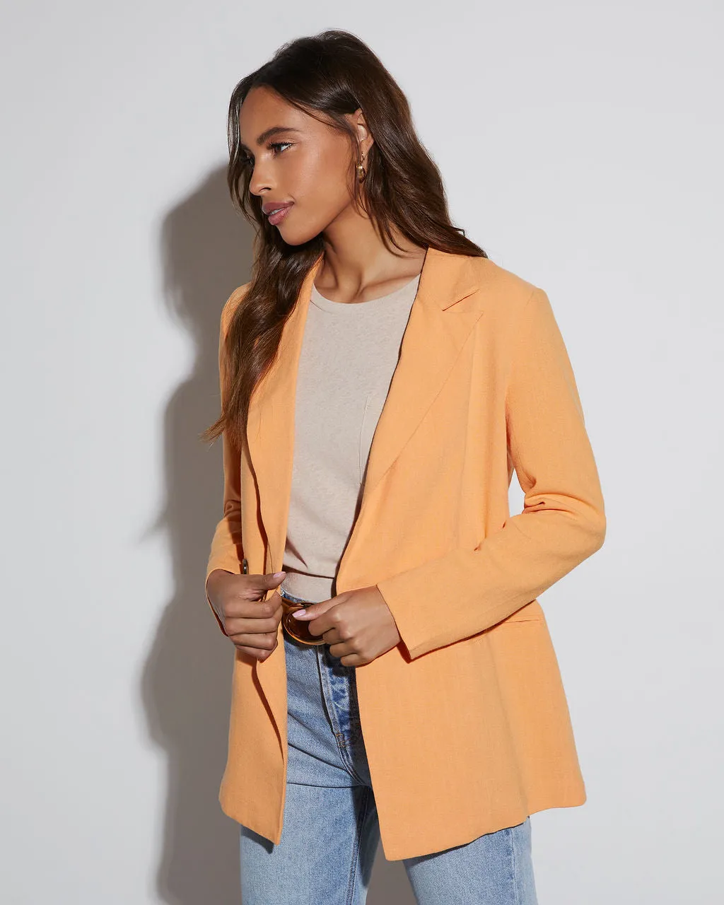 Confidence Double Breasted Linen Blazer