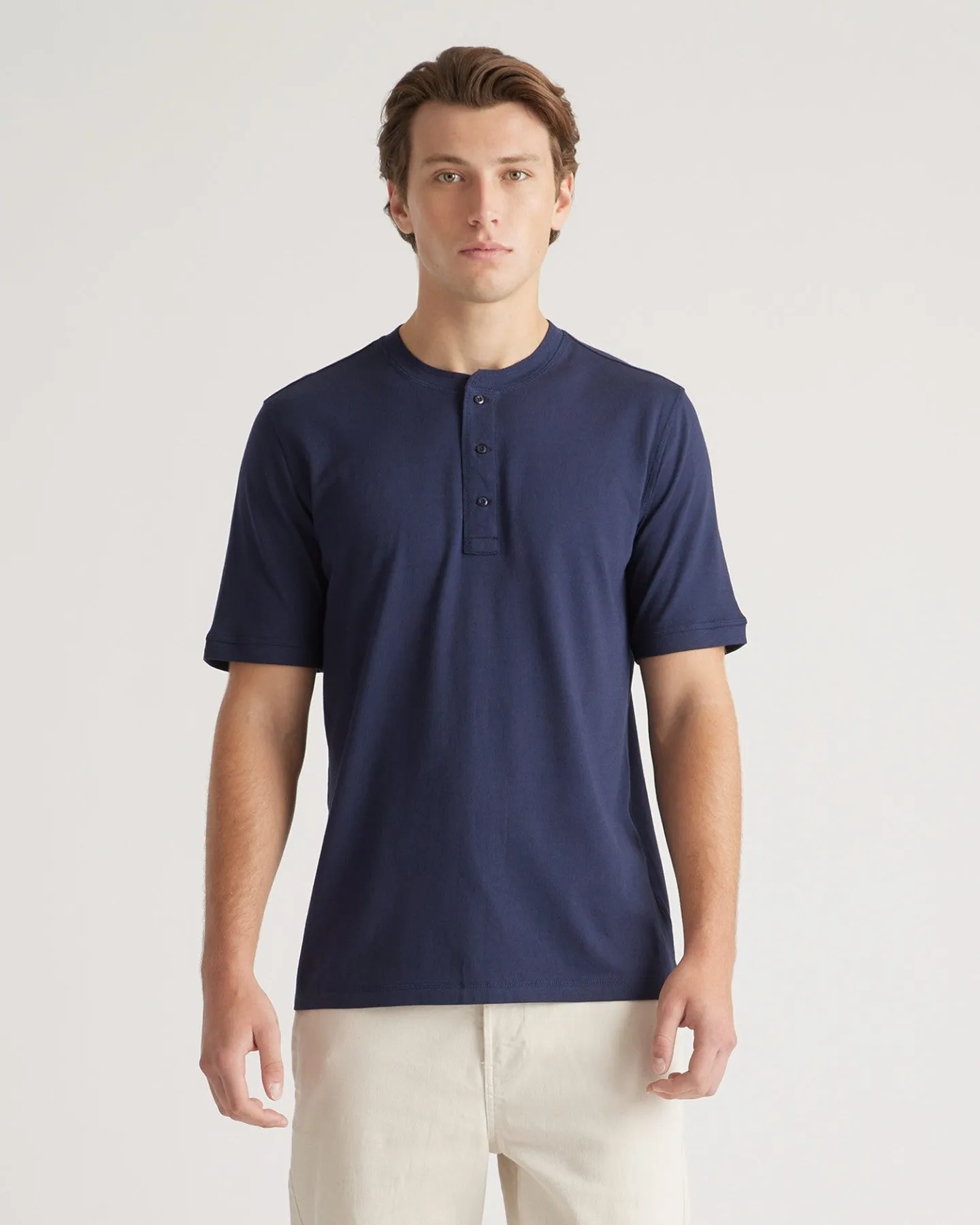 Cotton Modal Short Sleeve Henley Tee