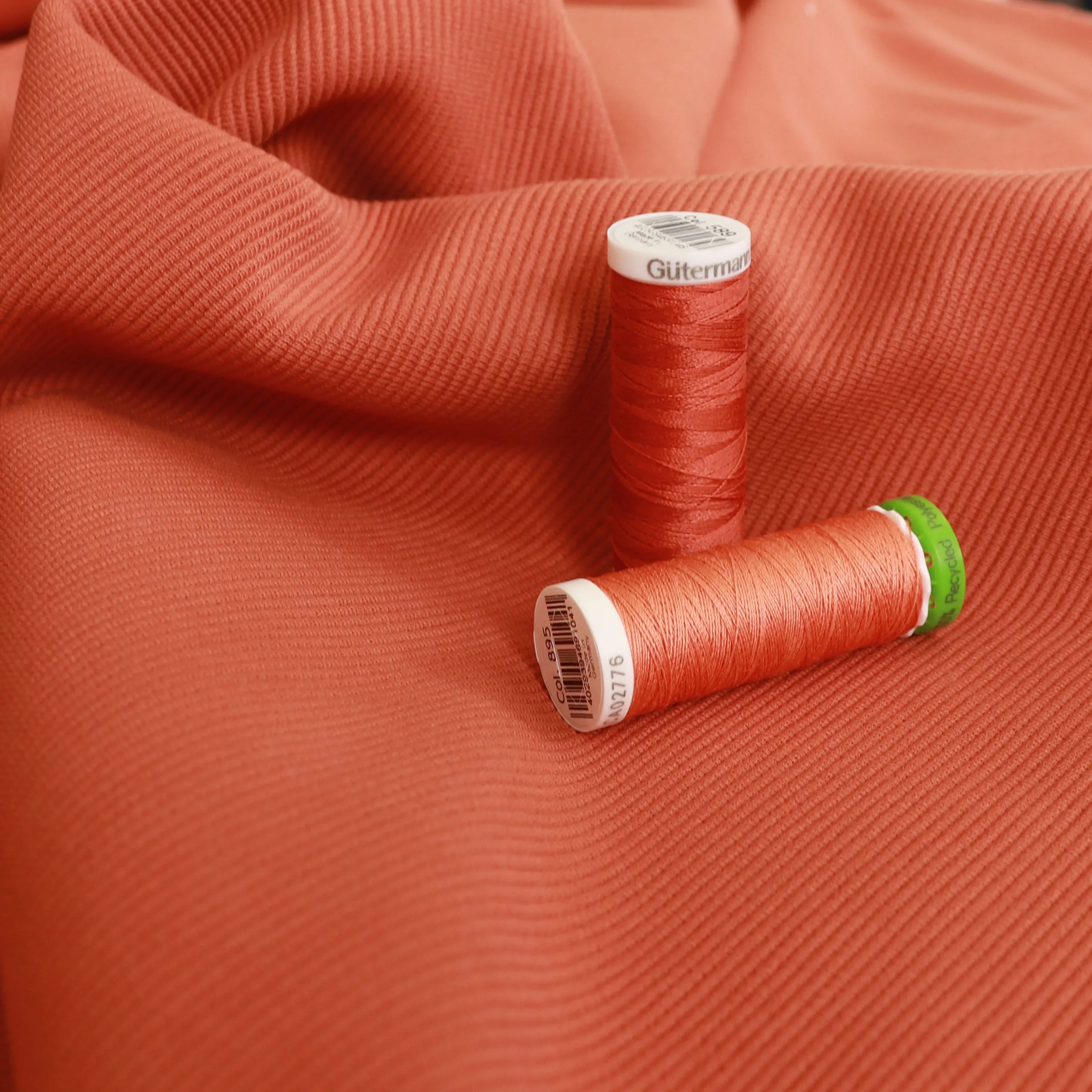 Cotton Ottoman Rib Jersey - Terracotta