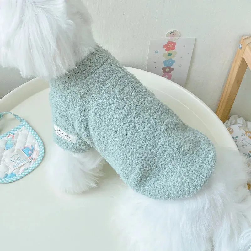 Cozy Winter Sweater for Small to Medium Dogs - Solid Color, Cotton