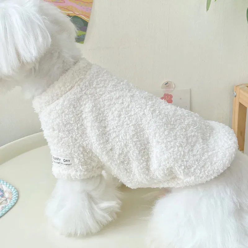 Cozy Winter Sweater for Small to Medium Dogs - Solid Color, Cotton