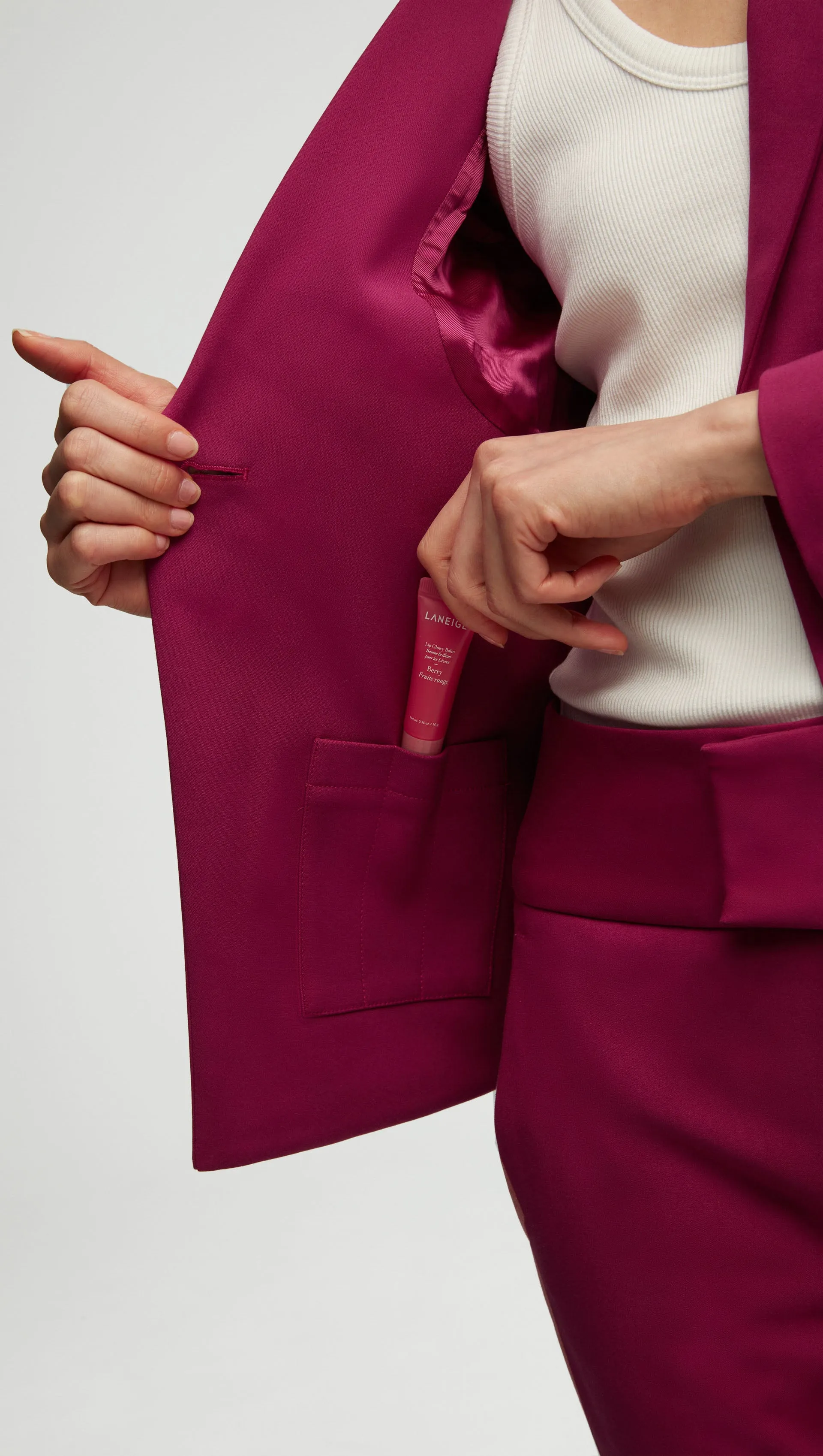 Crossover Blazer in Performance Cotton | Magenta