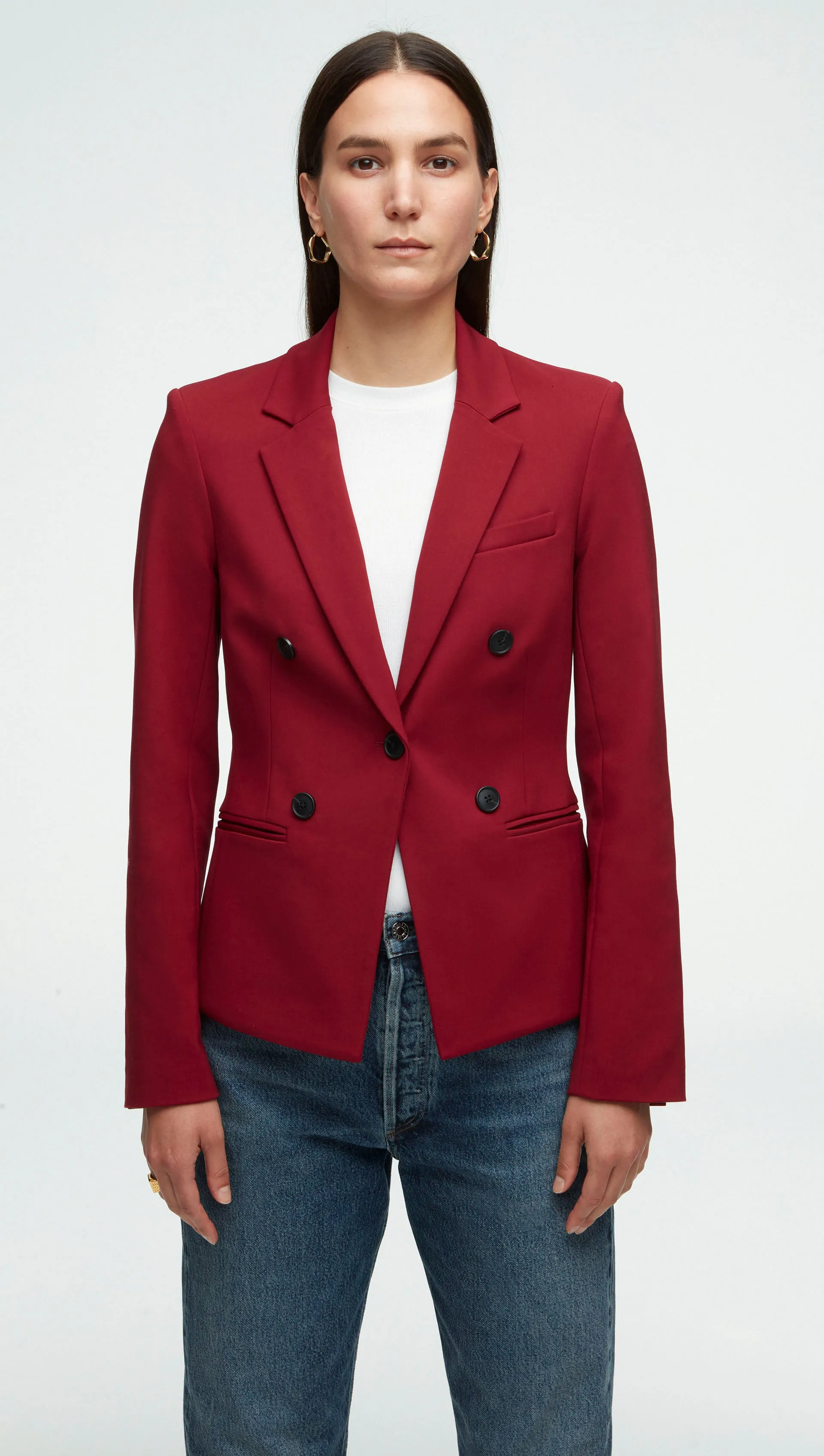 Crossover Blazer in Performance Cotton | Merlot