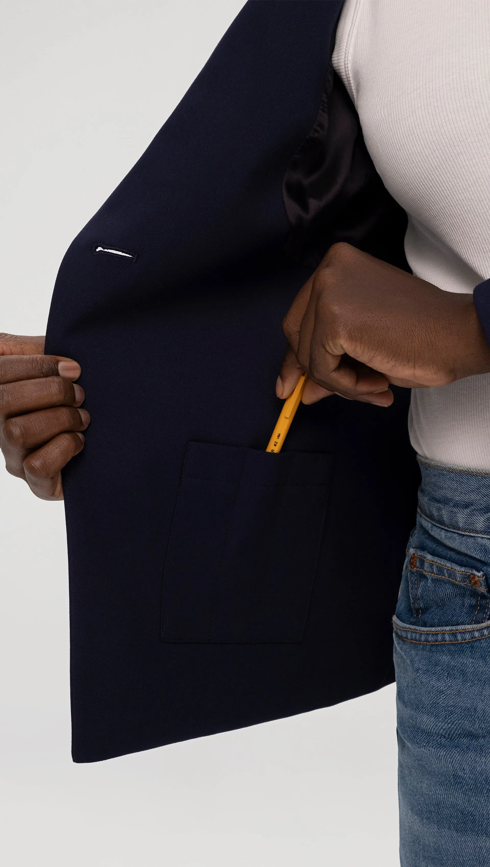 Crossover Blazer in Performance Cotton | Navy