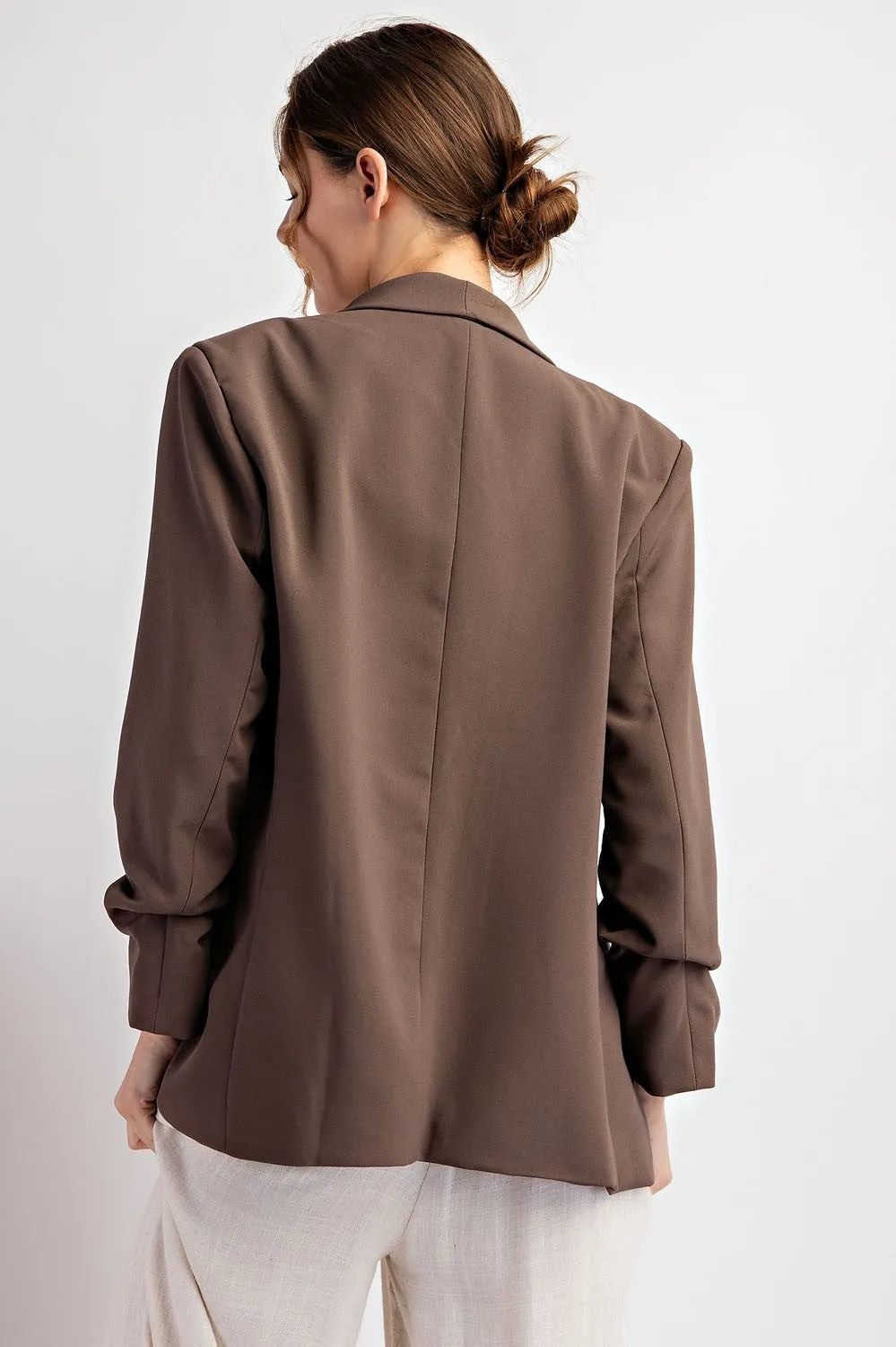 Curvy Classic Blazer in Ash Brown