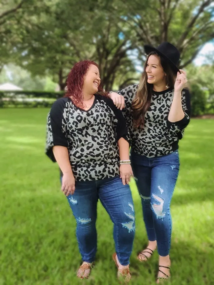 Curvy Cozy Leopard Dolman Top