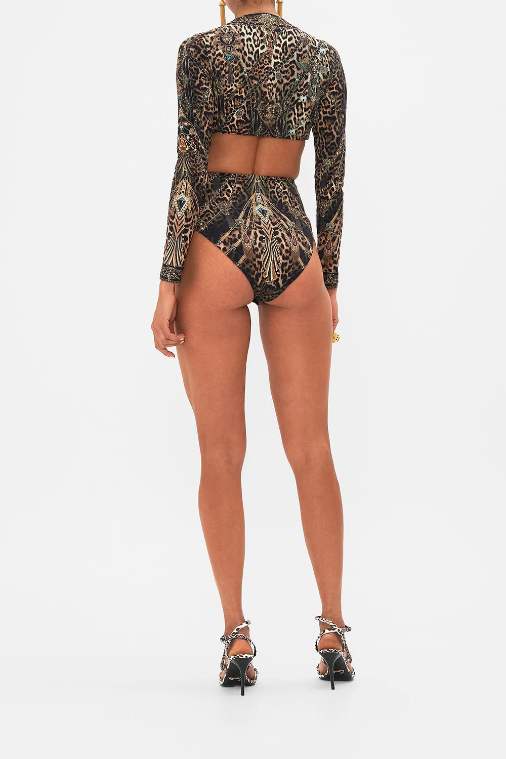 CUT OUT BODYSUIT WITH TRIM AMSTERGLAM