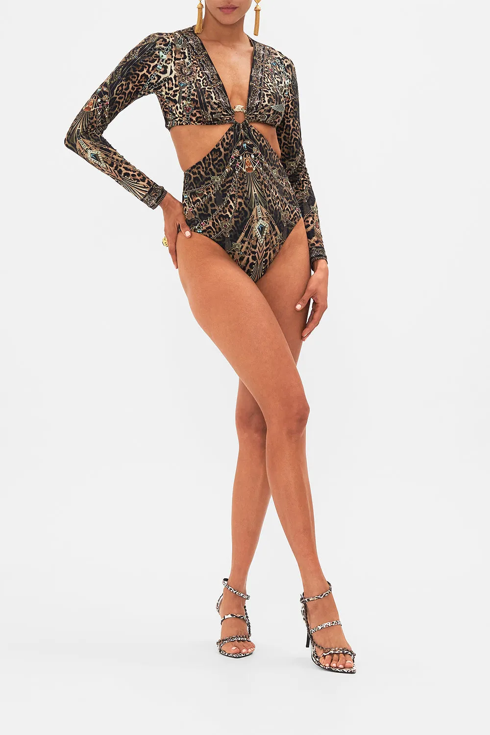 CUT OUT BODYSUIT WITH TRIM AMSTERGLAM