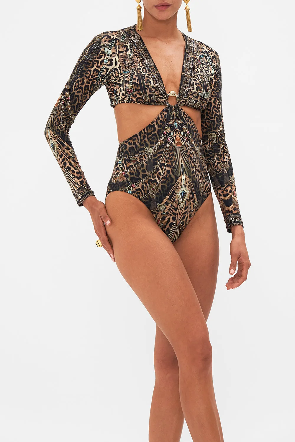 CUT OUT BODYSUIT WITH TRIM AMSTERGLAM