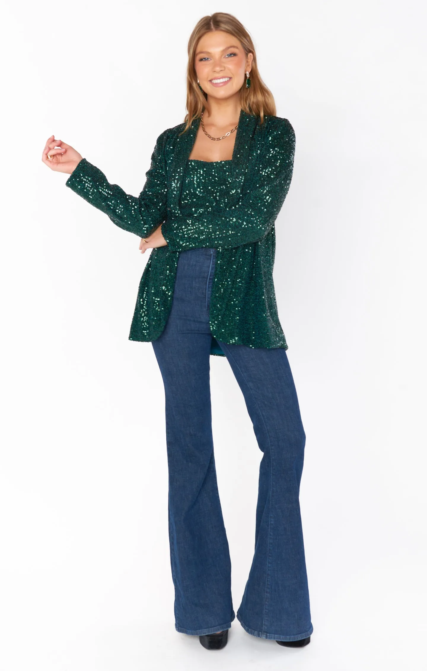 Dance Blazer Emerald Sequins