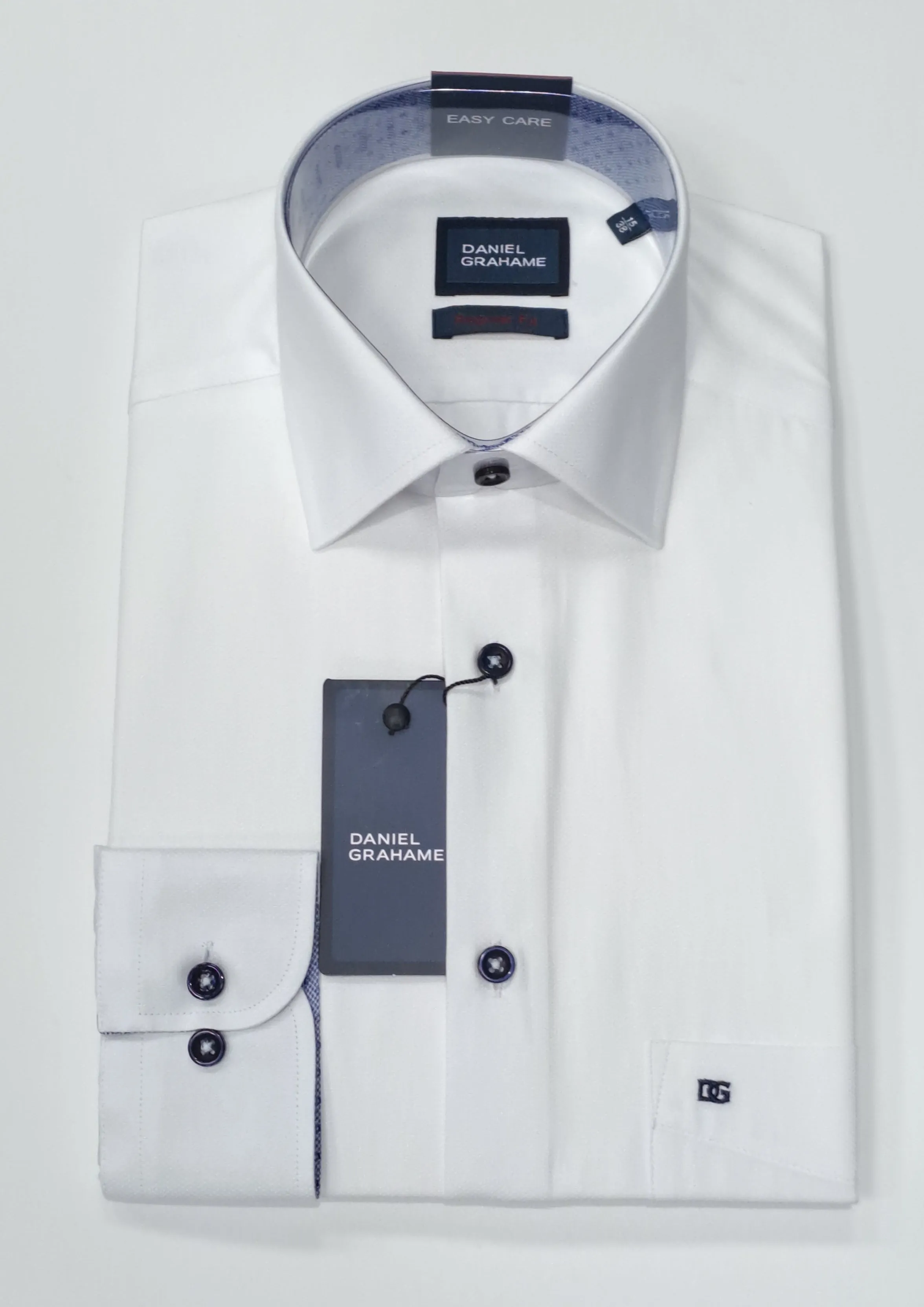 Daniel Grahame Regular Fit Long Sleeve Shirt - White