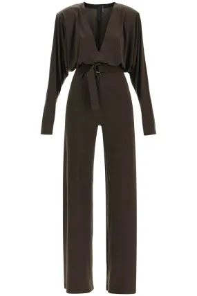 Dark Green Long Sleeve V-neck Jumpsuit