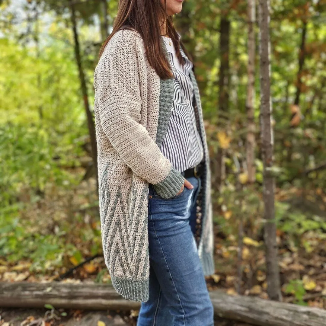 Diamond Drift Cardigan Digital Crochet Pattern PDF