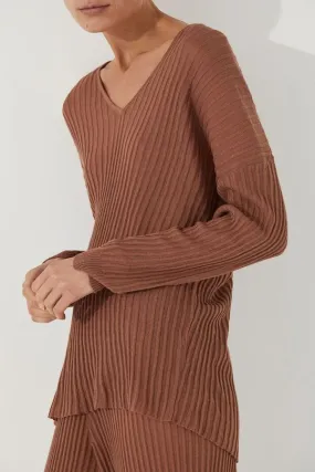 Earth Ribbed Knit Top