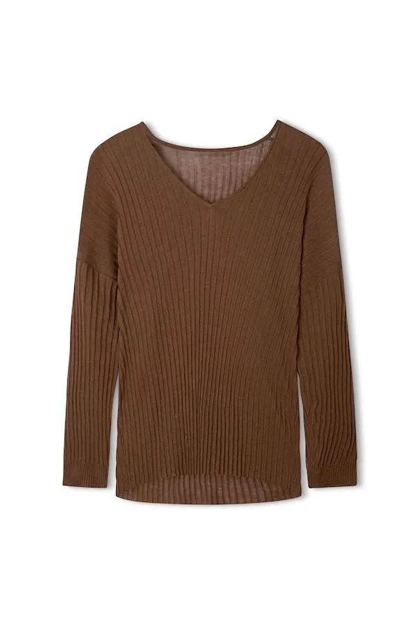 Earth Ribbed Knit Top