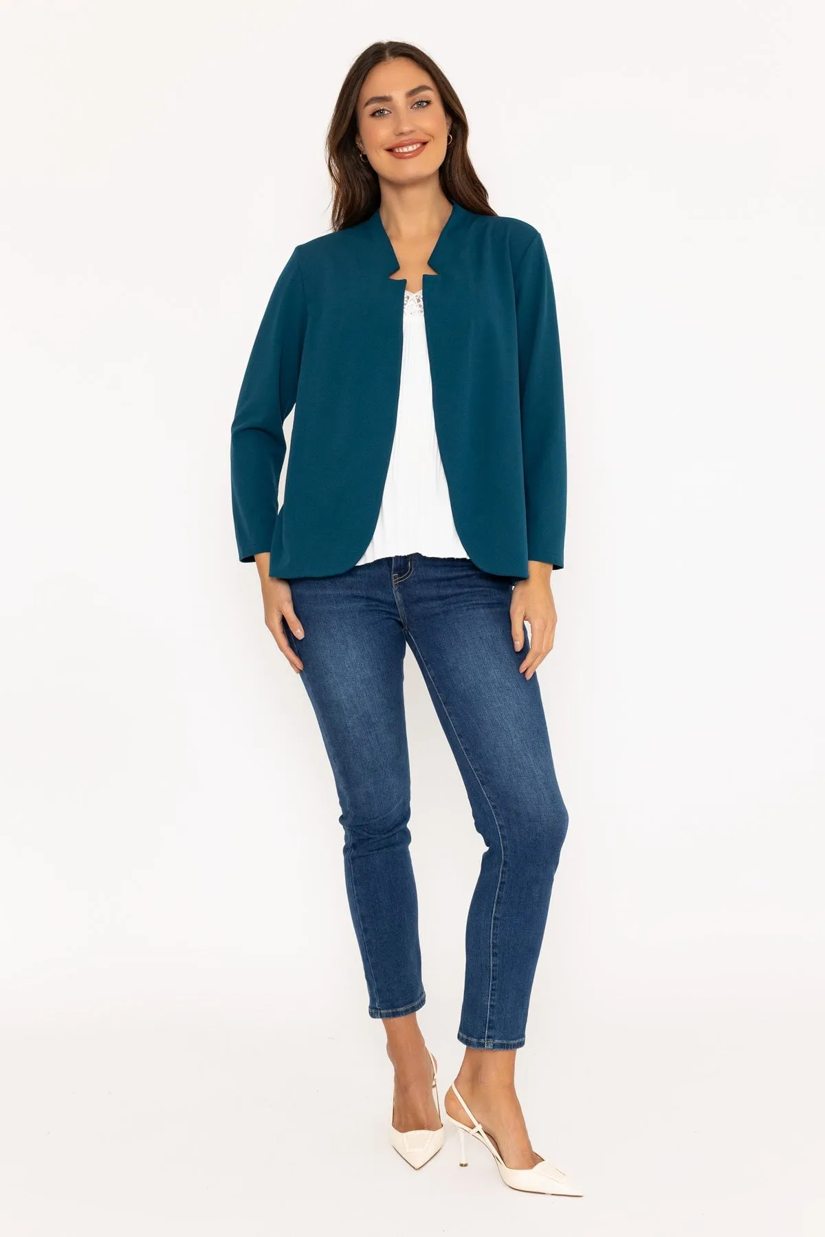 Edge To Edge Teal Blazer