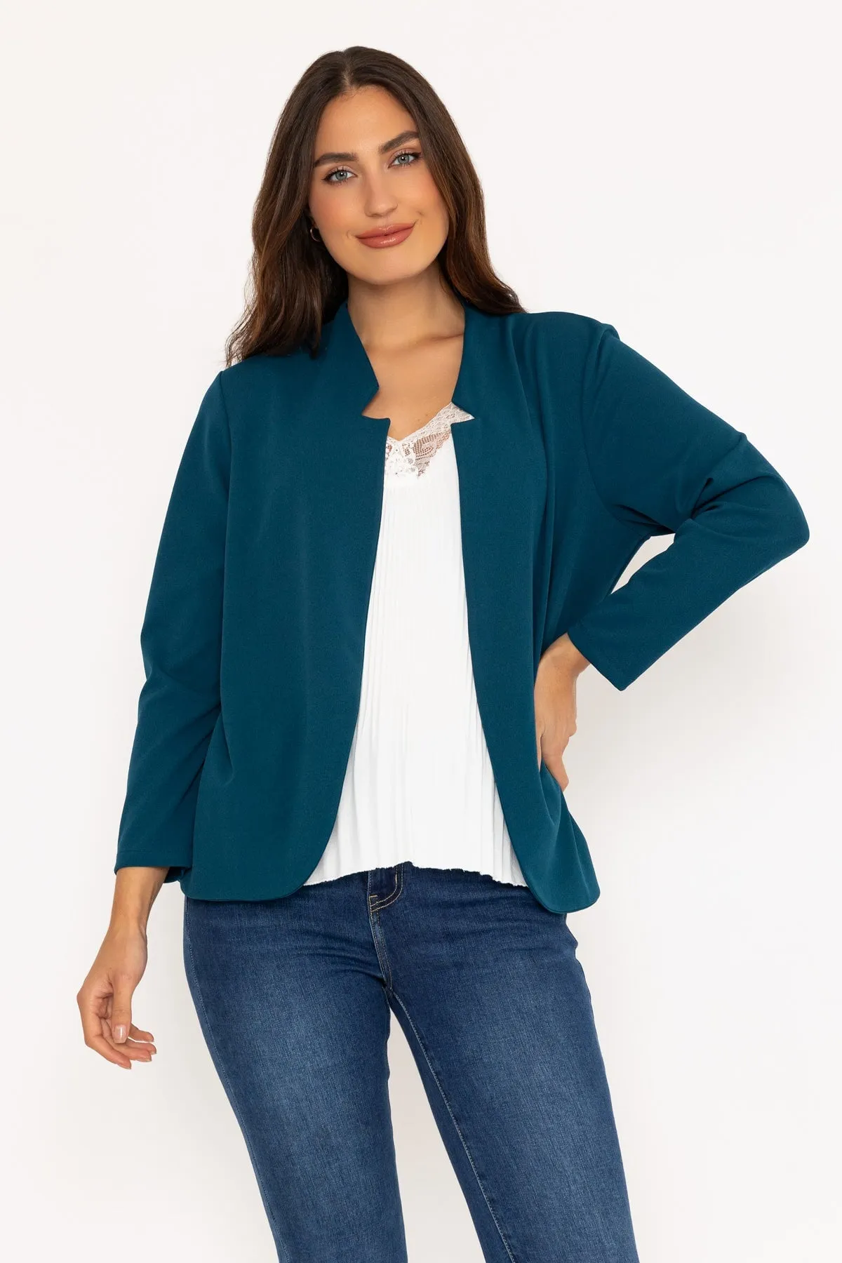 Edge To Edge Teal Blazer