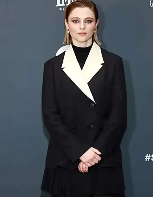 Eileen 2023 Thomasin McKenzie Double Breasted Black Blazer