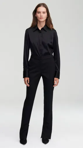 Elongated Tailored Trouser in Seasonless Wool | Black